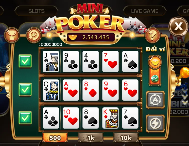 Khám Phá Giao DIện Trò Chơi Mini Poker Tại iWin Club Với Tỷ Lệ Trả Thưởng Cực Cao